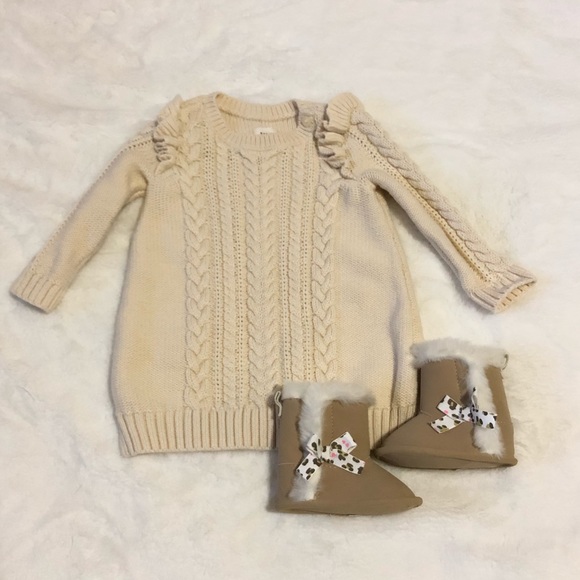Baby Gap Cable Sweater Dress and Boots